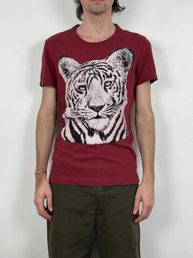 AW2004 Dolce & Gabbana Red White Tiger T-Shirt psoeOtu 2