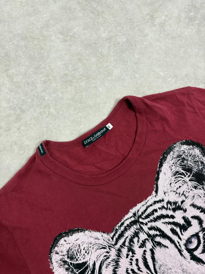 AW2004 Dolce & Gabbana Red White Tiger T-Shirt psoeOtu 5