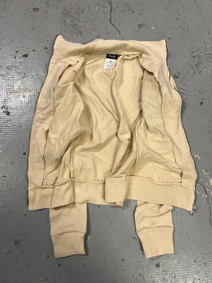 AW2004 Dolce & Gabbana Rider Poem Beige Zip-Up Sweater GbCIOeg 6
