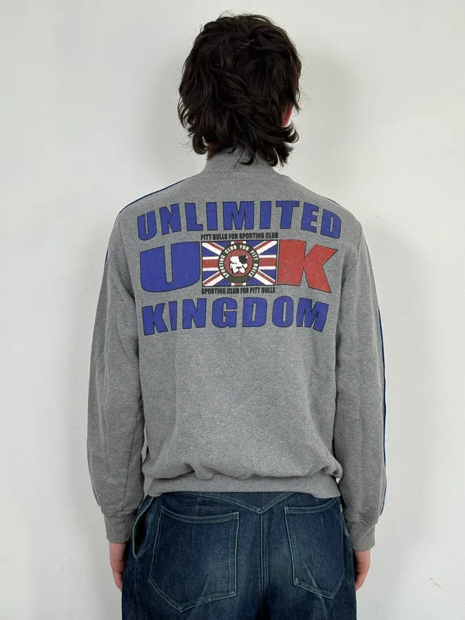 AW2004 Dolce & Gabbana UK Flag Team Grey Zip-up Sweater iFkWsfF 2