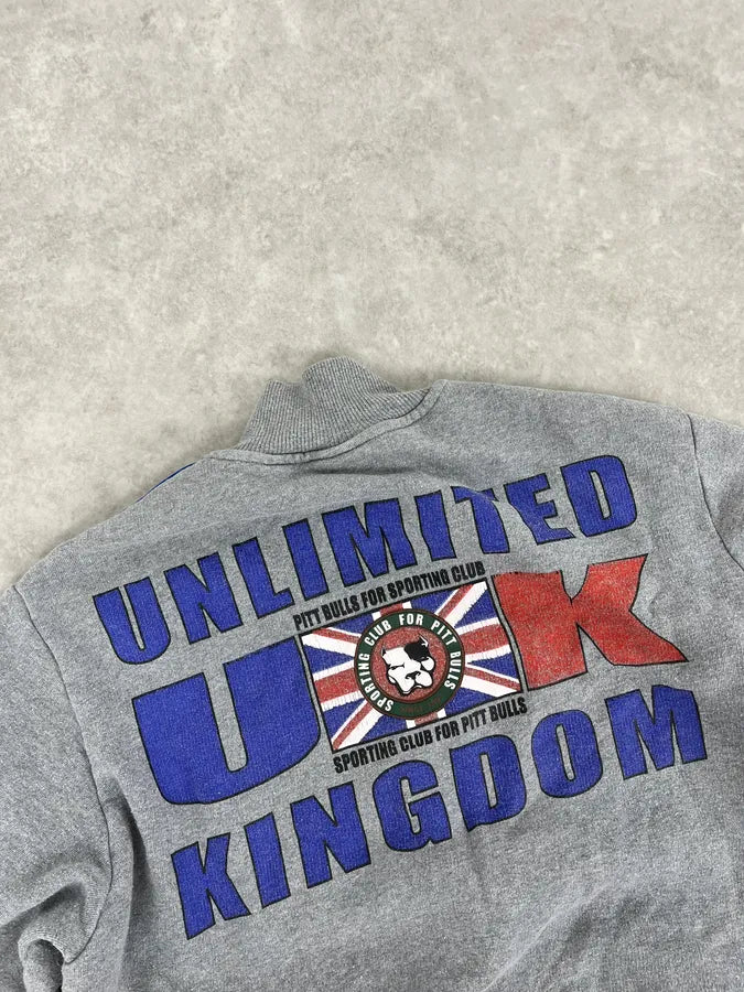 AW2004 Dolce & Gabbana UK Flag Team Grey Zip-up Sweater iFkWsfF 6