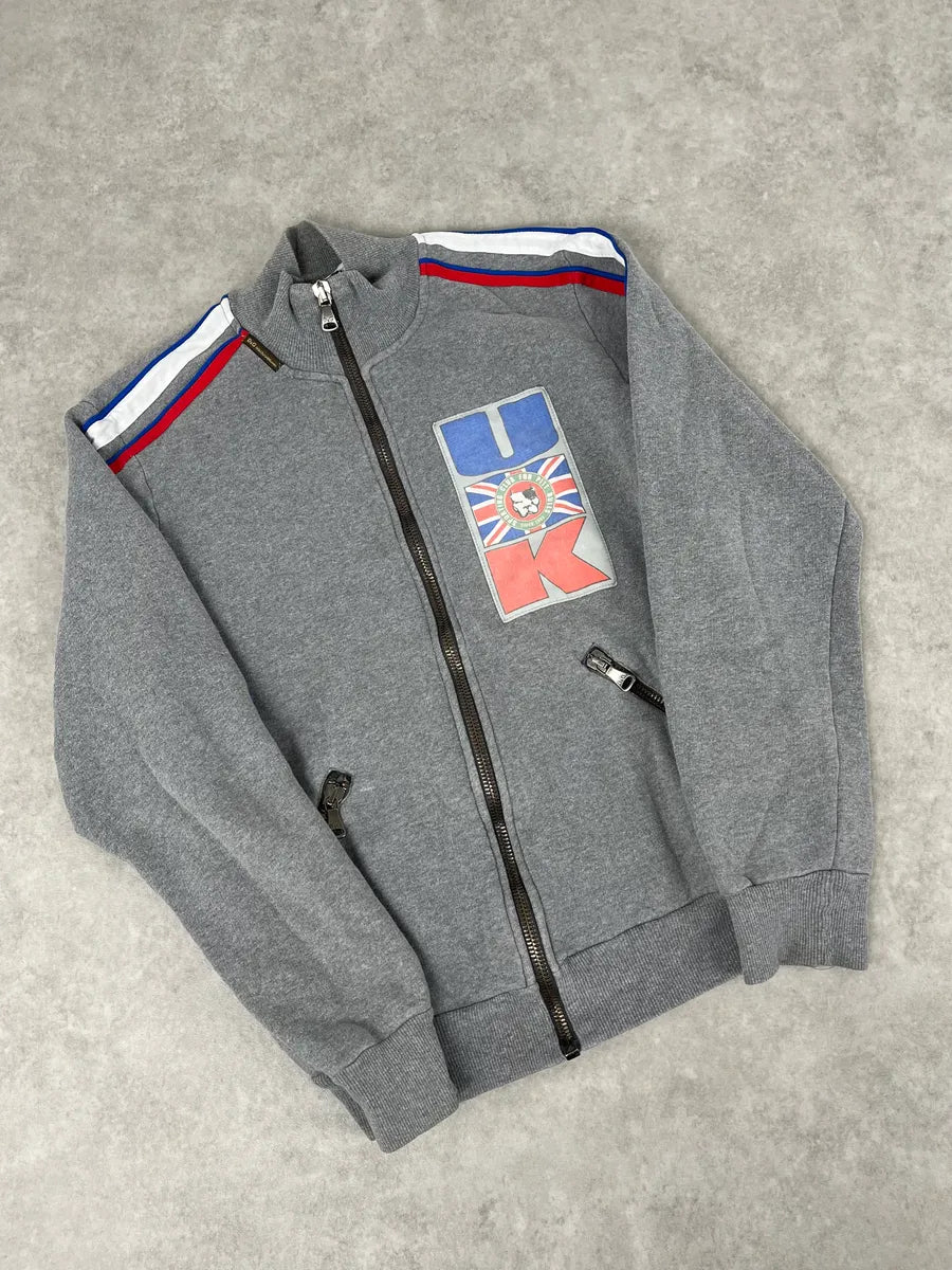 AW2004 Dolce & Gabbana UK Flag Team Grey Zip-up Sweater iFkWsfF 3