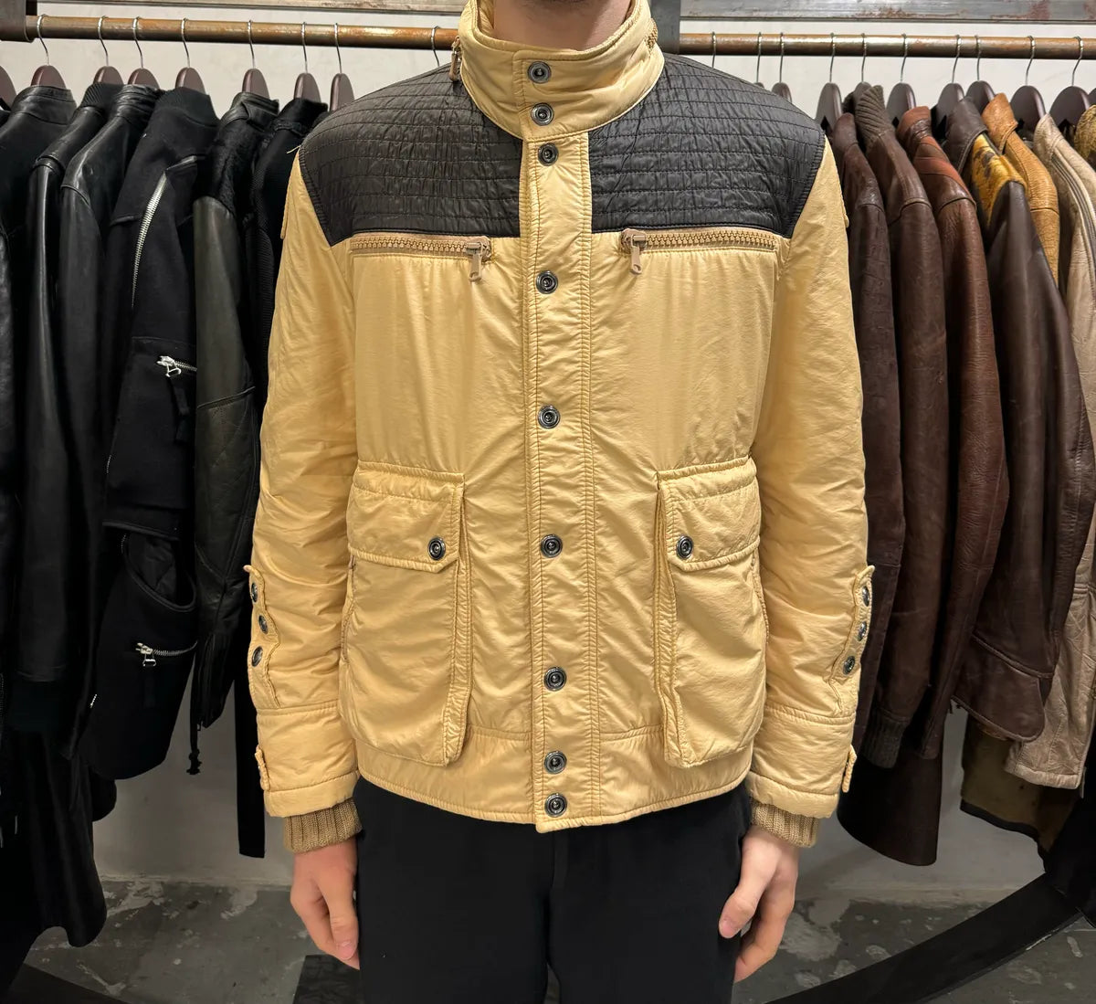 AW2004 Dolce & Gabbana Utility Beige Army Puffer Jacket TmGaZpT 1