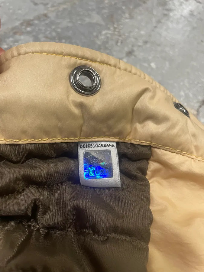 AW2004 Dolce & Gabbana Utility Beige Army Puffer Jacket TmGaZpT 11
