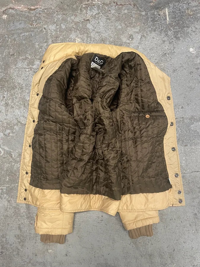 AW2004 Dolce & Gabbana Utility Beige Army Puffer Jacket TmGaZpT 6