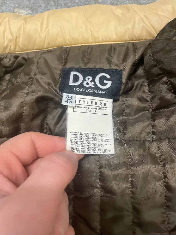 AW2004 Dolce & Gabbana Utility Beige Army Puffer Jacket TmGaZpT 9