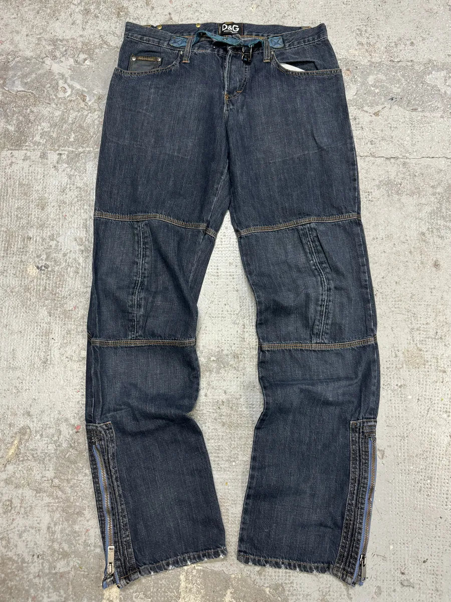 AW2004 Dolce & Gabbana Utility Blue Denim Jeans (M) rJWmvMb 0