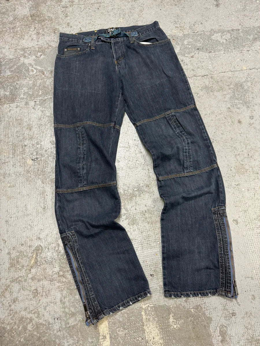 AW2004 Dolce & Gabbana Utility Blue Denim Jeans (M) rJWmvMb 10