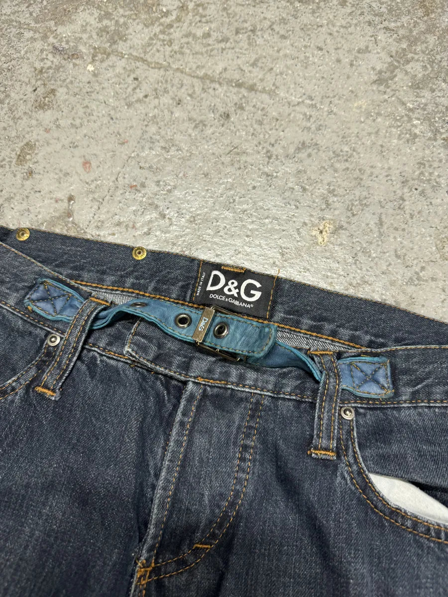 AW2004 Dolce & Gabbana Utility Blue Denim Jeans (M) rJWmvMb 11