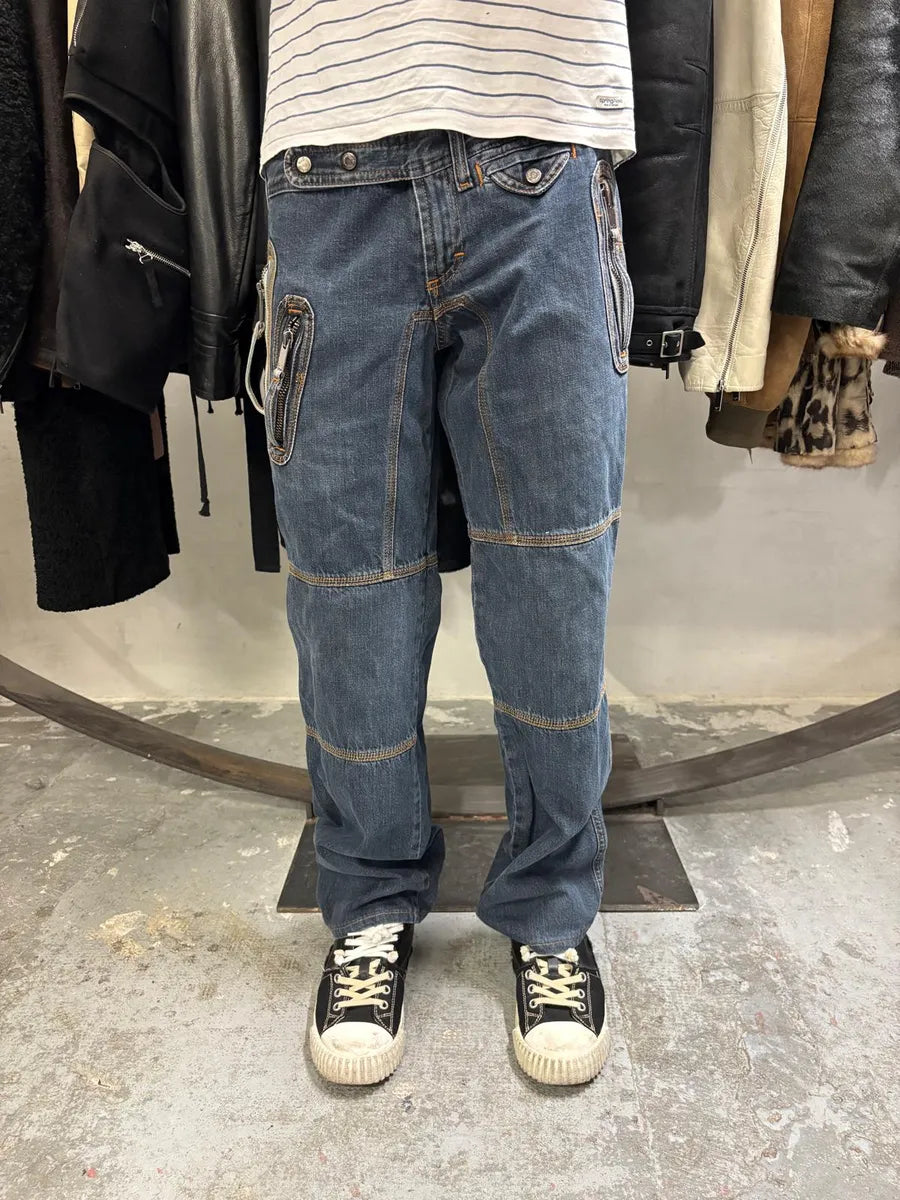 AW2004 Dolce & Gabbana Utility Blue Denim Jeans (M) rJWmvMb 2