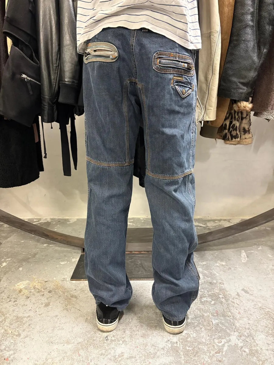 AW2004 Dolce & Gabbana Utility Blue Denim Jeans (M) rJWmvMb 3