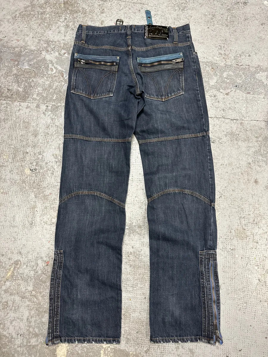 AW2004 Dolce & Gabbana Utility Blue Denim Jeans rJWmvMb 4