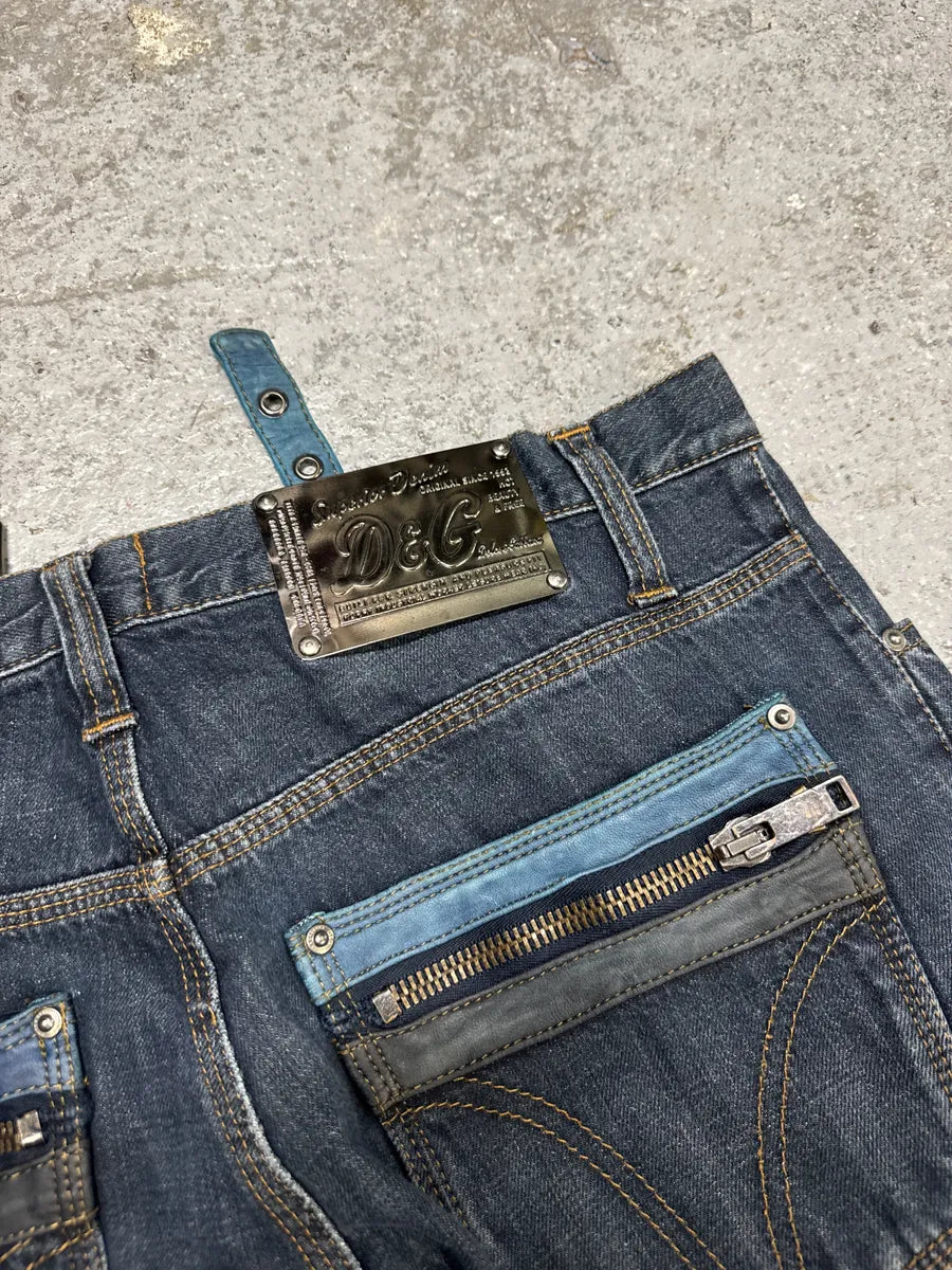 AW2004 Dolce & Gabbana Utility Blue Denim Jeans (M) rJWmvMb 6