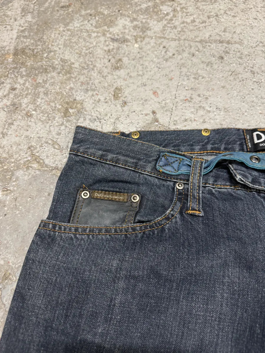 AW2004 Dolce & Gabbana Utility Blue Denim Jeans (M) rJWmvMb 9