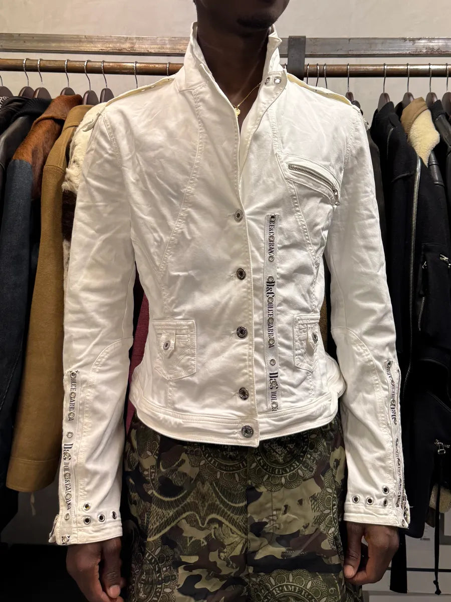 AW2004 Dolce & Gabbana White Cargo Army White Jacket gQRWunv 1