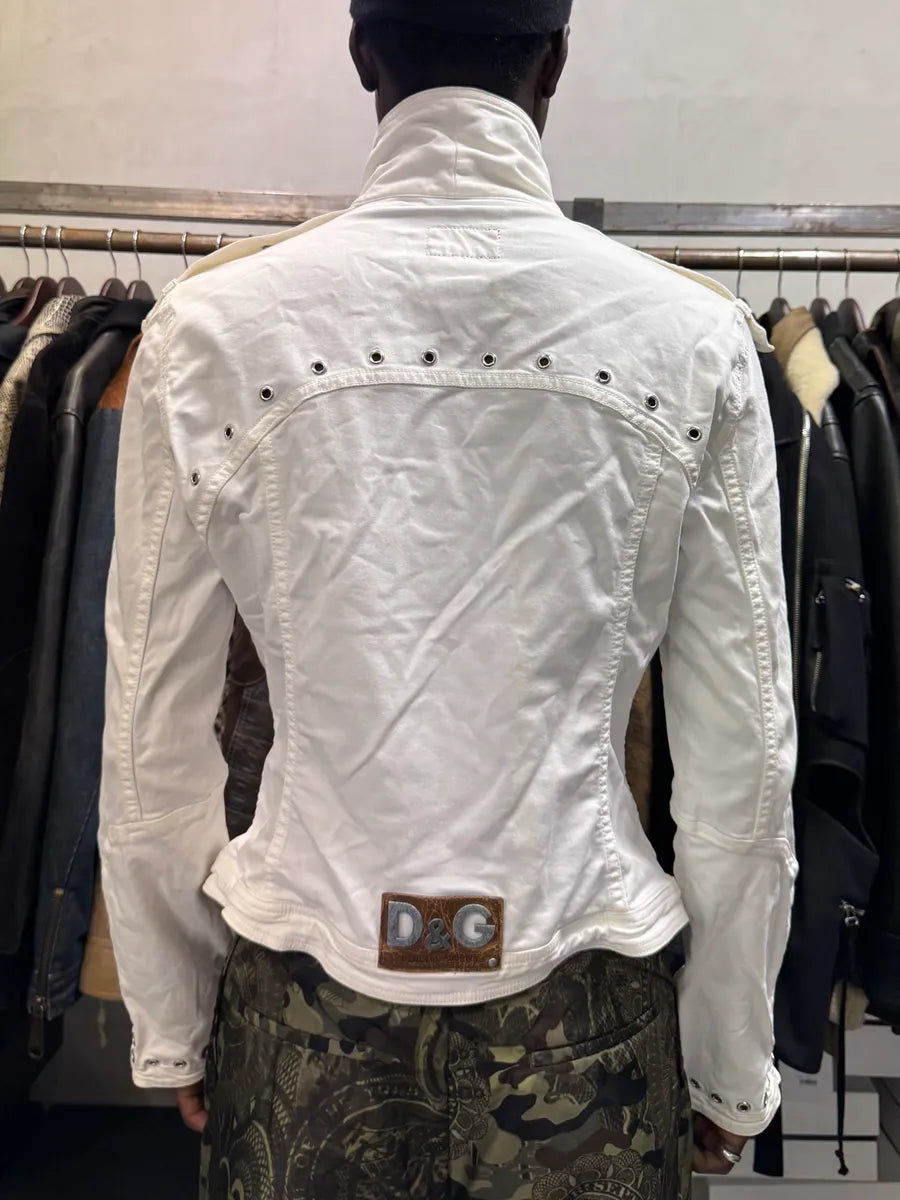 AW2004 Dolce & Gabbana White Cargo Army White Jacket gQRWunv 2