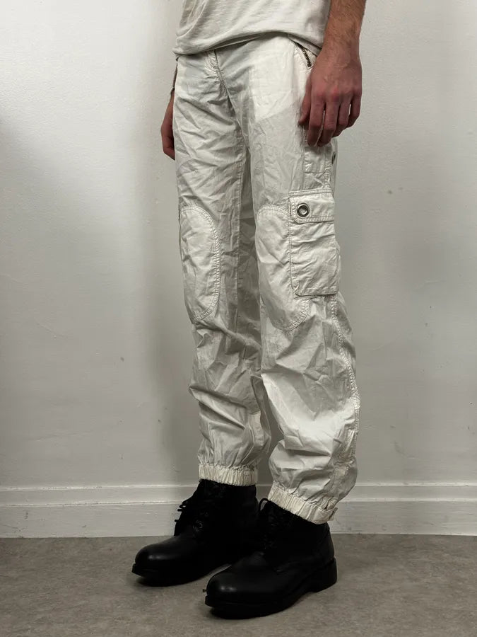 AW2004 Dolce & Gabbana White Nylon Cargo Pants EUPVQjO 0