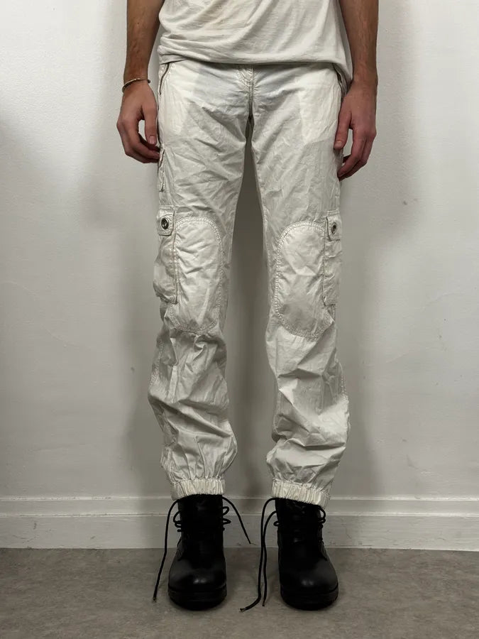 AW2004 Dolce & Gabbana White Nylon Cargo Pants EUPVQjO 1