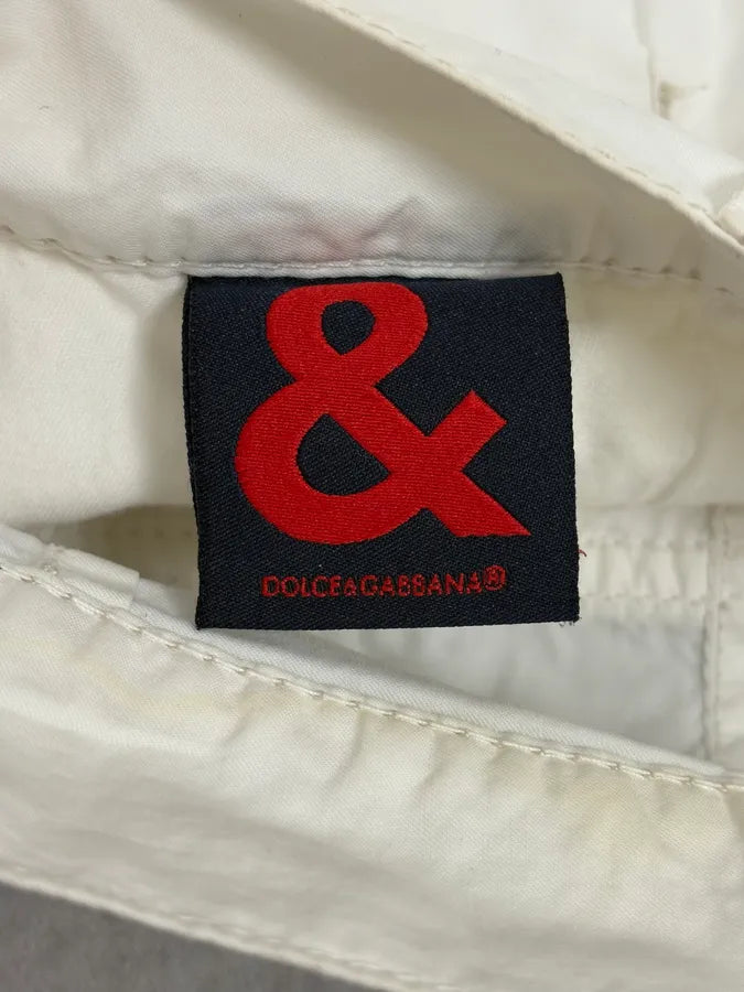 AW2004 Dolce & Gabbana White Nylon Cargo Pants EUPVQjO 12