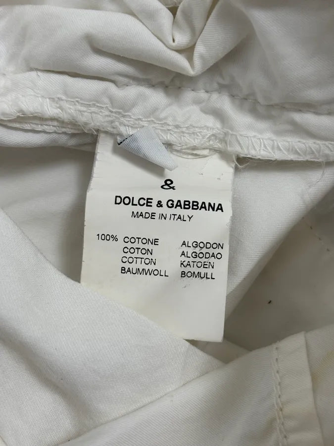 AW2004 Dolce & Gabbana White Nylon Cargo Pants EUPVQjO 13