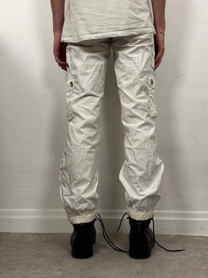 AW2004 Dolce & Gabbana White Nylon Cargo Pants EUPVQjO 2