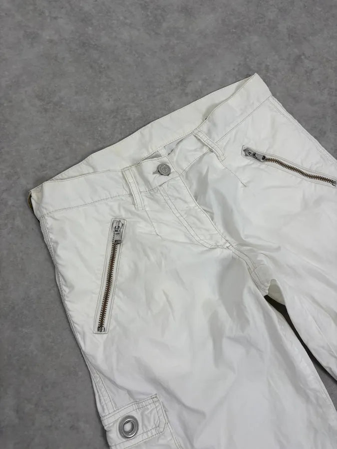AW2004 Dolce & Gabbana White Nylon Cargo Pants EUPVQjO 5