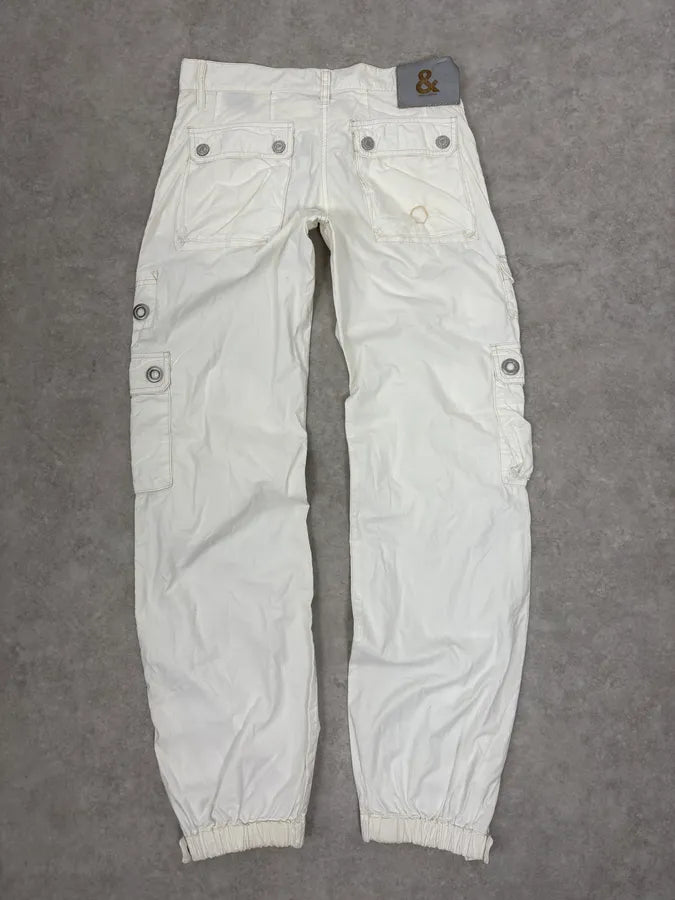 AW2004 Dolce & Gabbana White Nylon Cargo Pants EUPVQjO 6