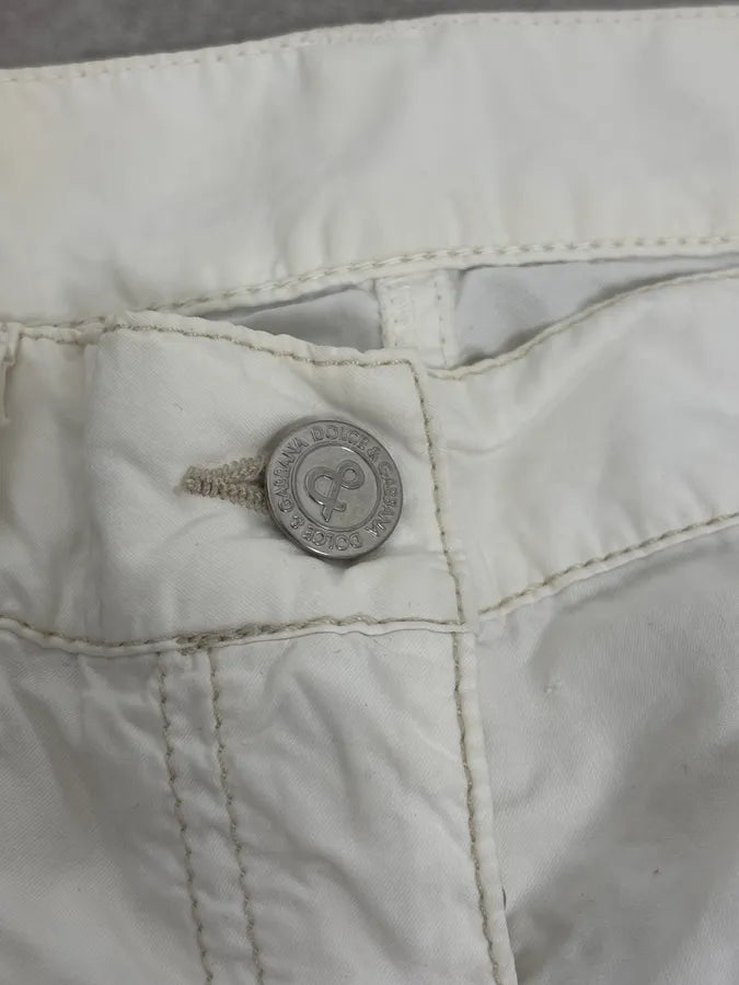 AW2004 Dolce & Gabbana White Nylon Cargo Pants EUPVQjO 8