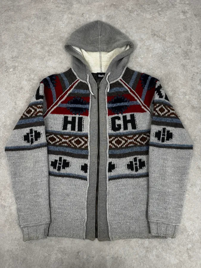 AW2004 Dolce & Gabbana Winter Grey Wool Zip-up Hoodie wHPFDEw 0