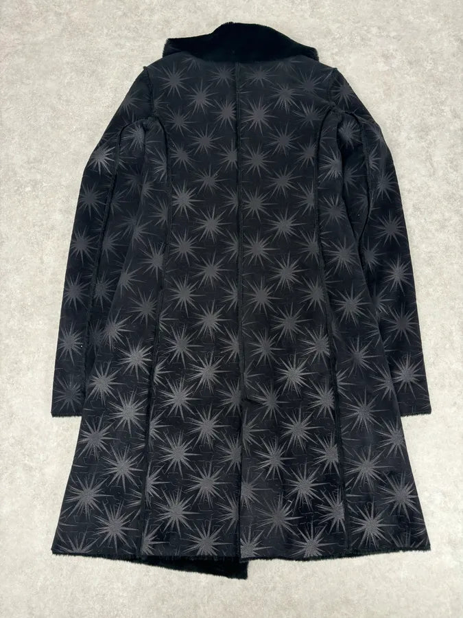 AW2004 Emporio Armani Black Stars Contemporary Reversible Long Coat PmAwaTe 6