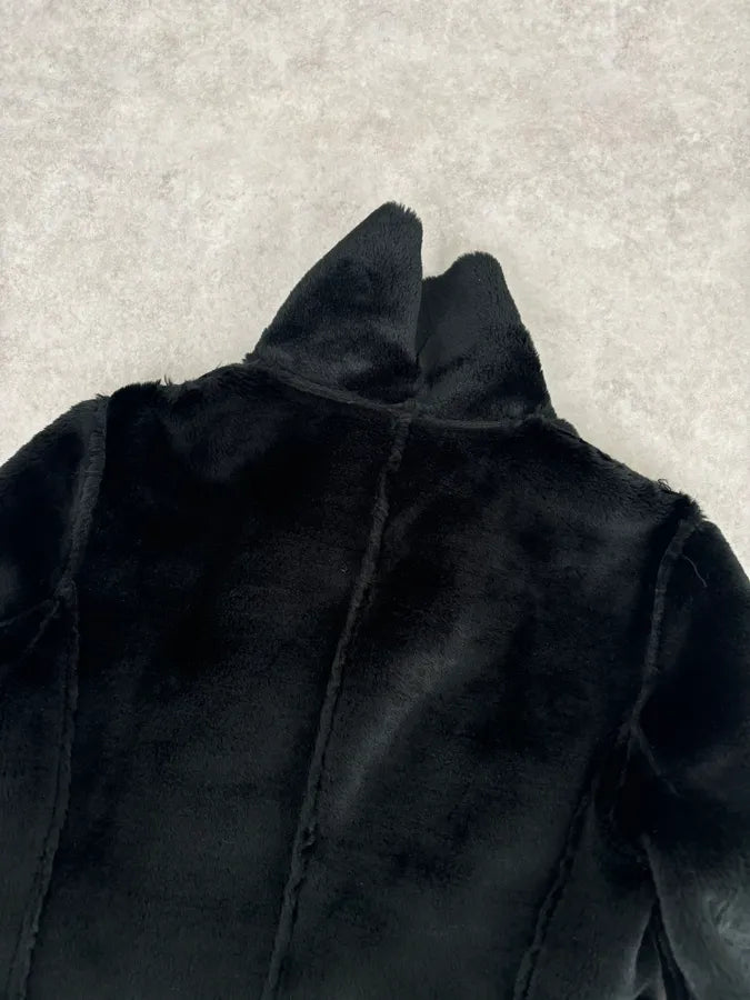 AW2004 Emporio Armani Black Stars Contemporary Reversible Long Coat PmAwaTe 9