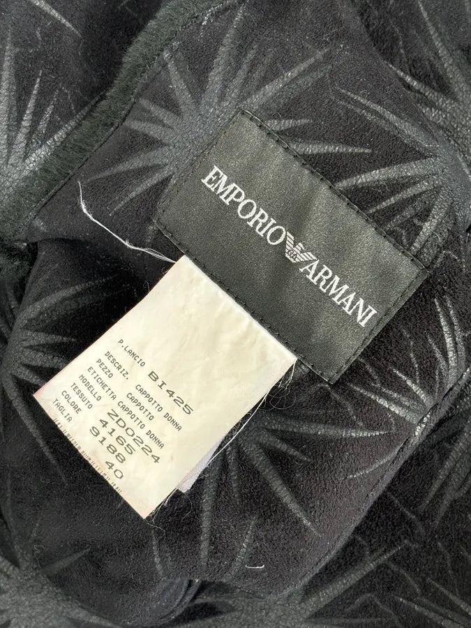AW2004 Emporio Armani Black Stars Contemporary Reversible Long Coat PmAwaTe 16