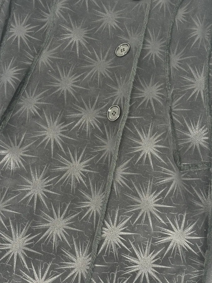 AW2004 Emporio Armani Black Stars Contemporary Reversible Long Coat PmAwaTe 14