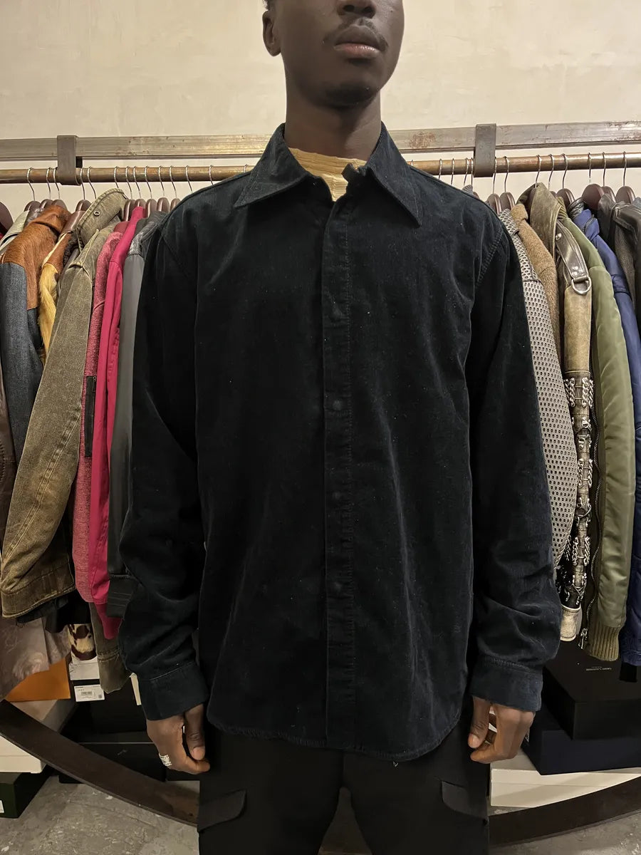 AW2004 Emporio Armani Navy Premium Velvet Shirt dGDgkLV 2