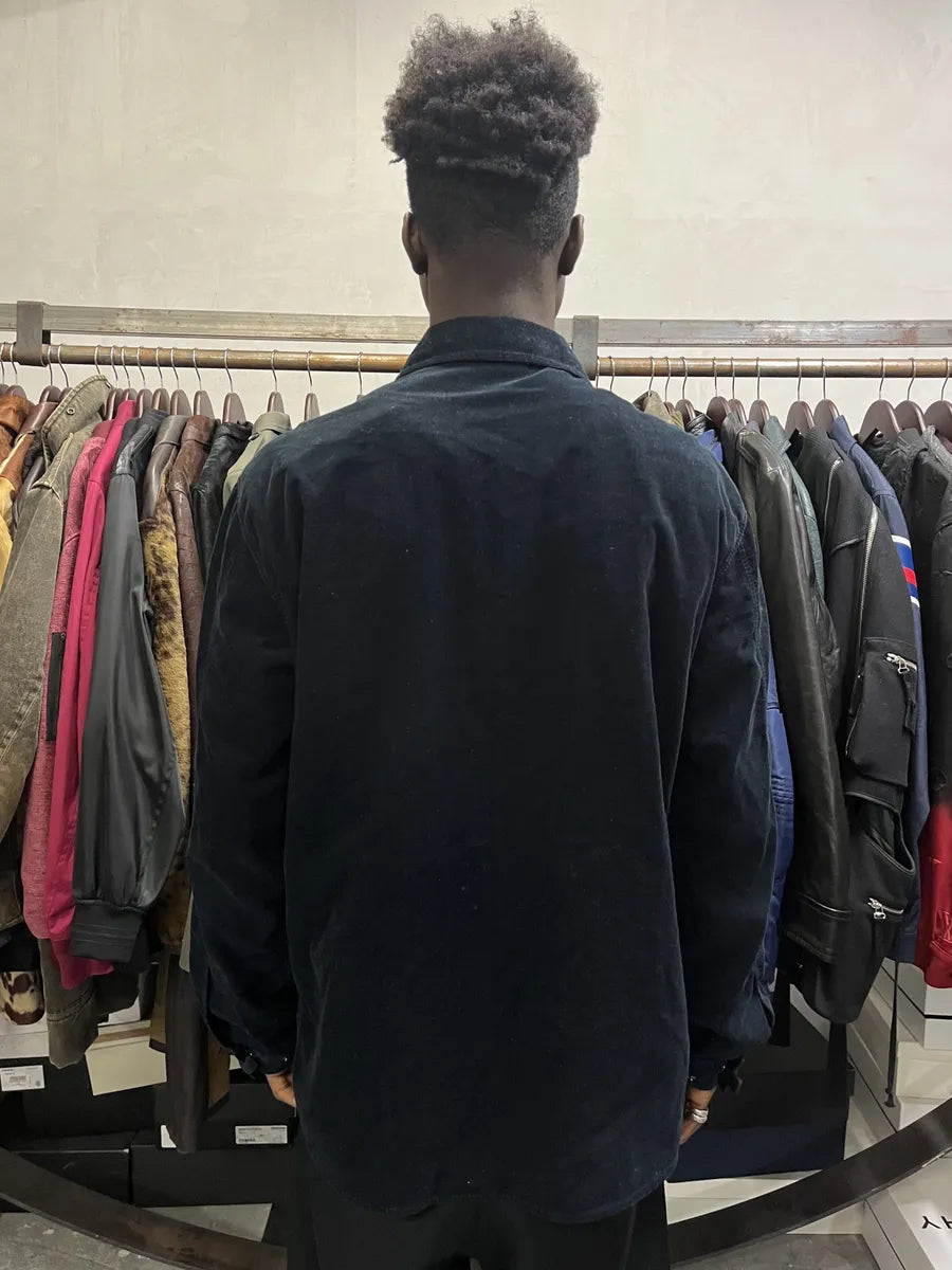 AW2004 Emporio Armani Navy Premium Velvet Shirt dGDgkLV 3