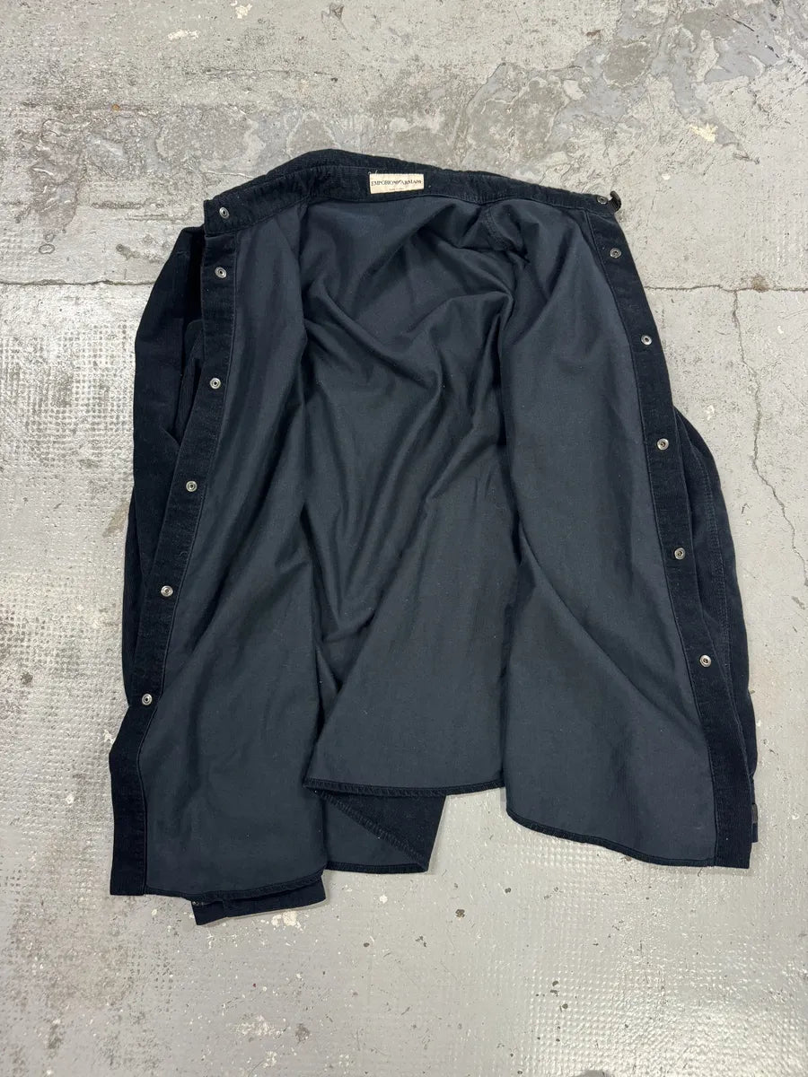 AW2004 Emporio Armani Navy Premium Velvet Shirt dGDgkLV 4