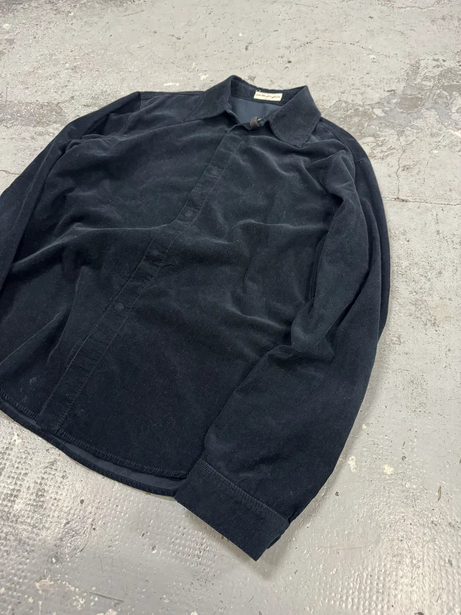 AW2004 Emporio Armani Navy Premium Velvet Shirt dGDgkLV 6