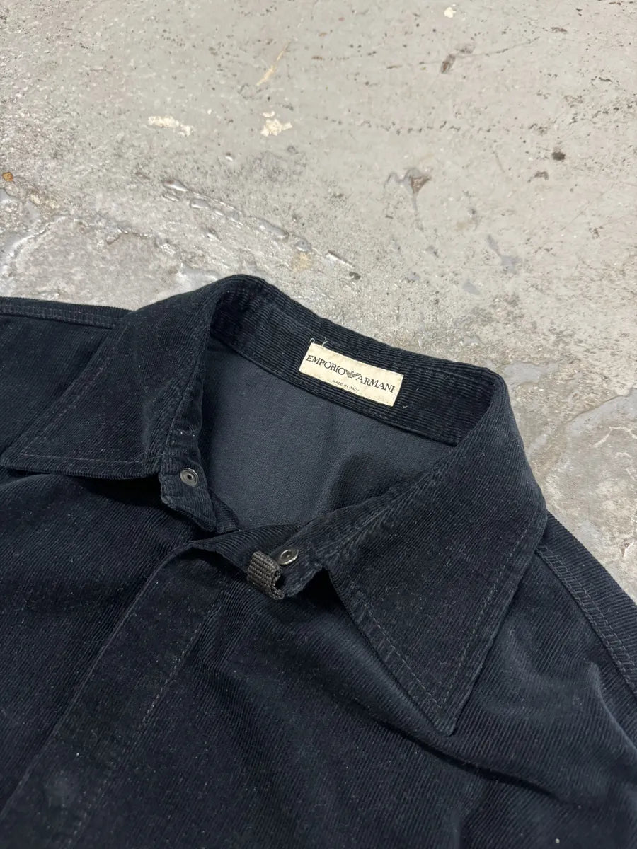 AW2004 Emporio Armani Navy Premium Velvet Shirt dGDgkLV 7
