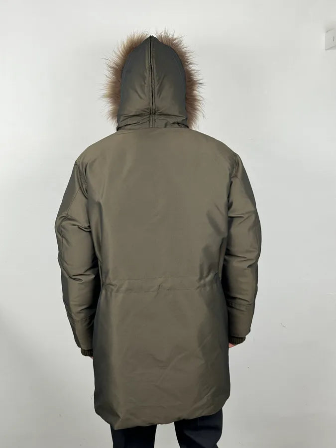 AW2004 Gianfranco Ferré Aviator Green Long fur Hooded Coat ssBtZBH 2