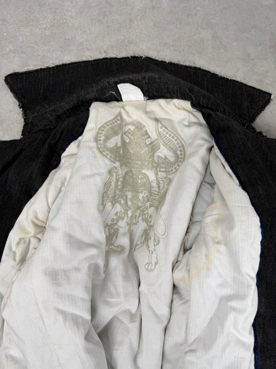 AW2004 Gianfranco Ferré Navy Velvet Officer Jacket LbKqFbQ 9