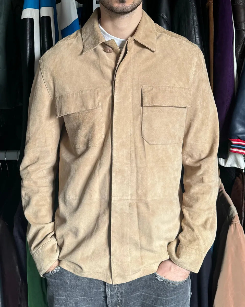 AW2004 Givenchy Camel Leather Shirt cLoloyL 1