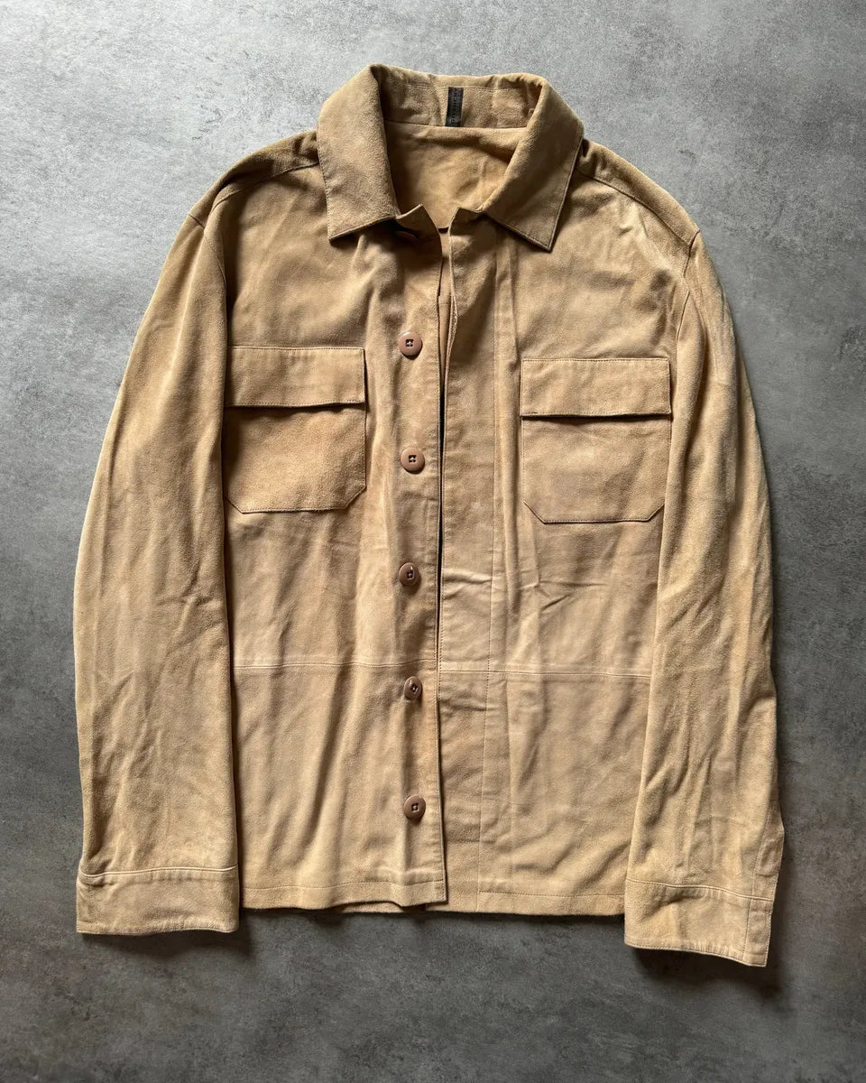 AW2004 Givenchy Camel Leather Shirt cLoloyL 2