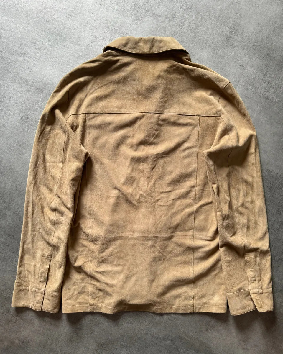 AW2004 Givenchy Camel Leather Shirt cLoloyL 4