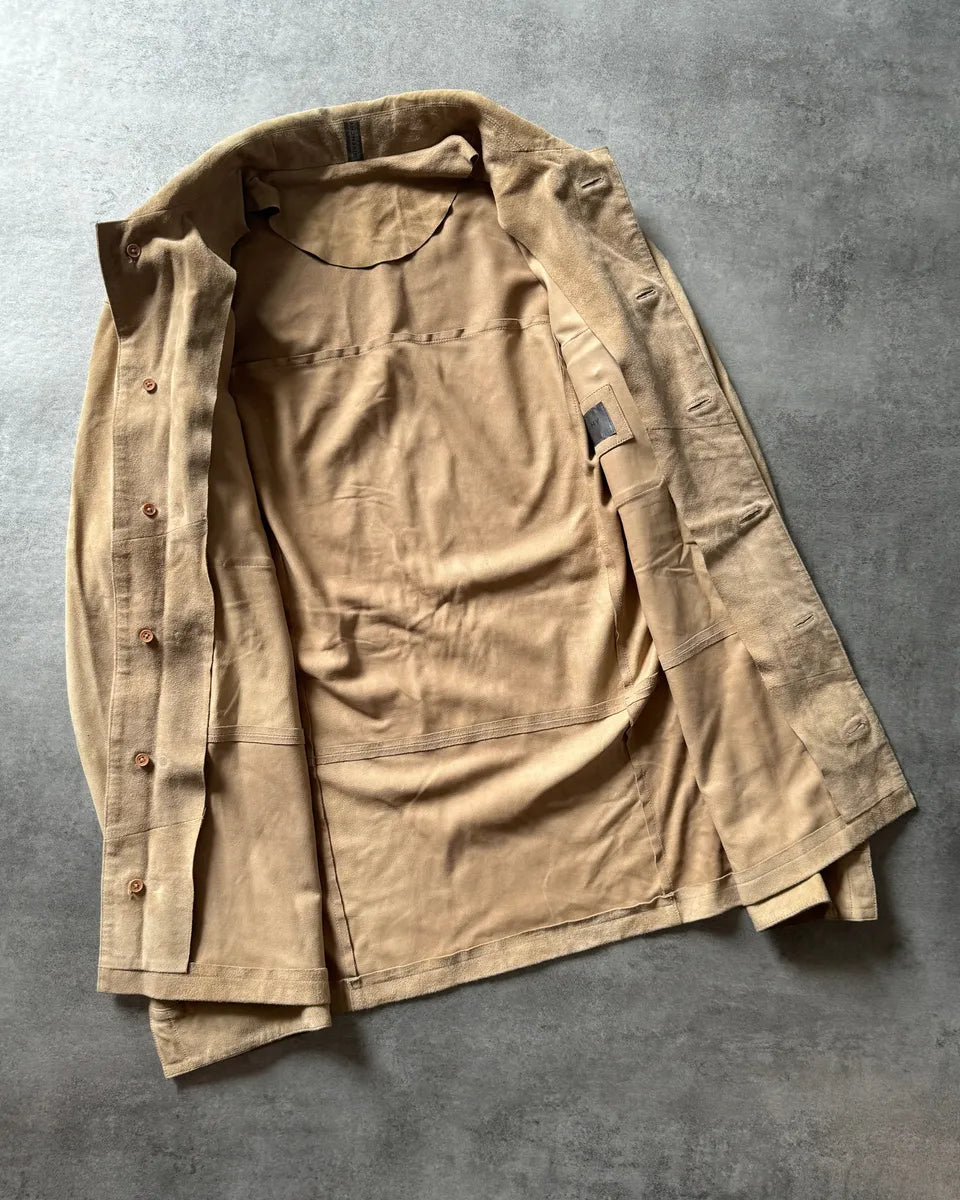 AW2004 Givenchy Camel Leather Shirt cLoloyL 9