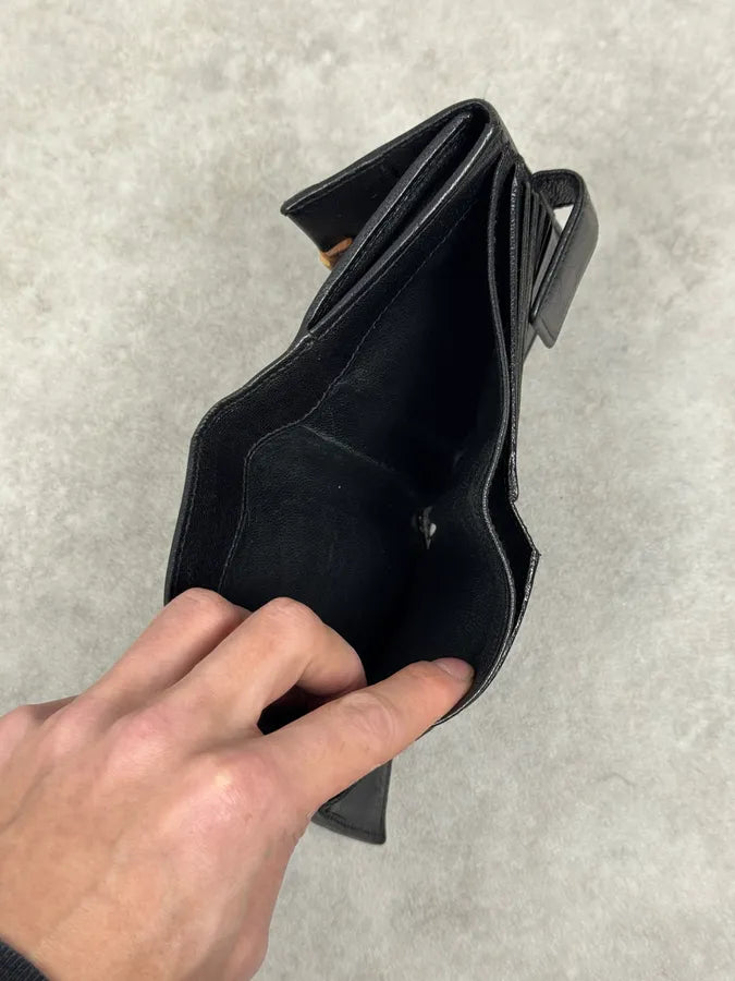 AW2004 Gucci Bamboo Black Leather Wallet XlRjQHV 4