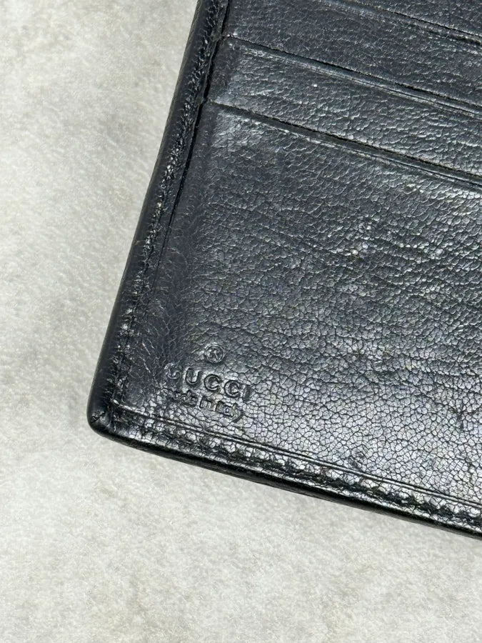 AW2004 Gucci Bamboo Black Leather Wallet XlRjQHV 5