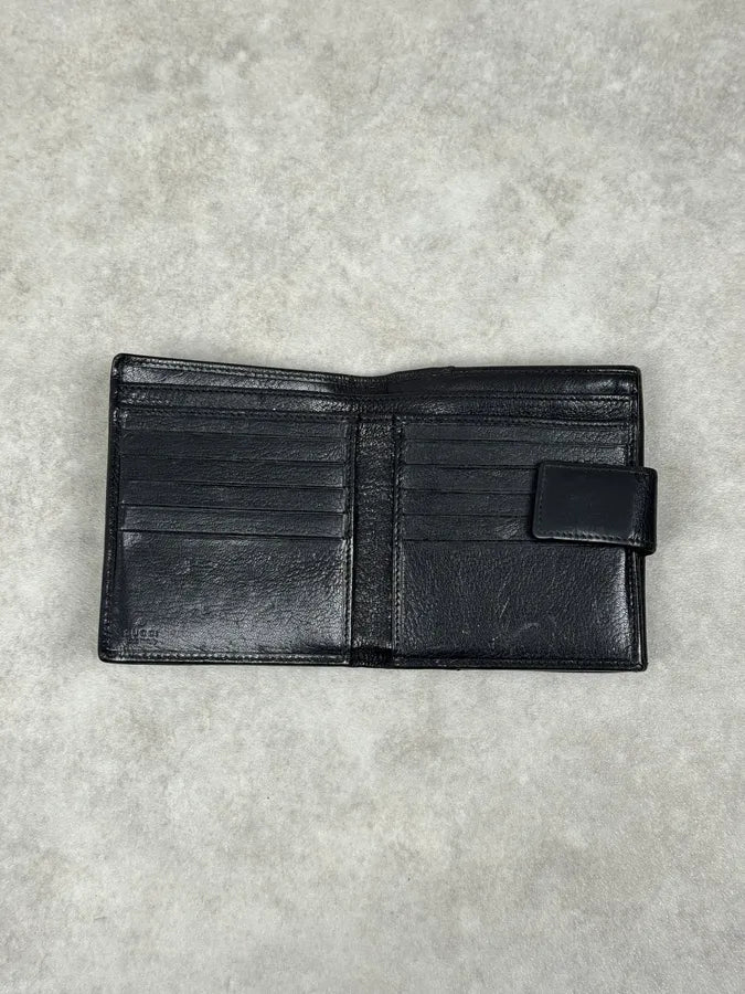 AW2004 Gucci Bamboo Black Leather Wallet XlRjQHV 6