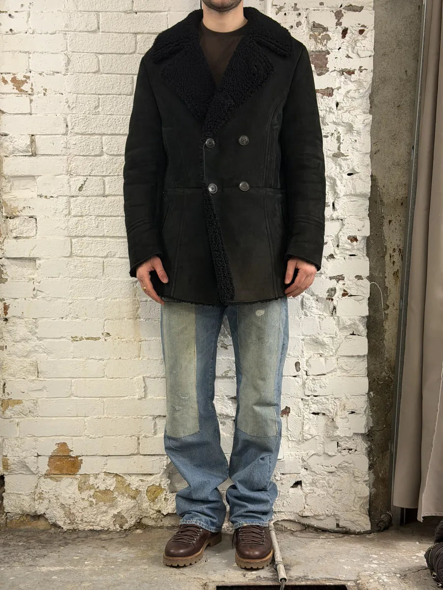 AW2004 Gucci Black Faded Shearling Leather Jacket by Tom Ford XEbbuQa 1