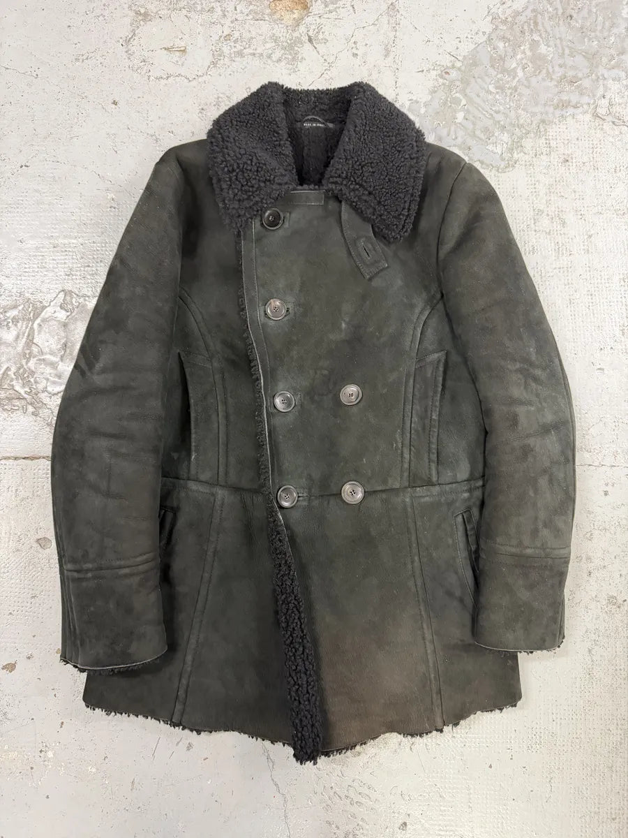 AW2004 Gucci Black Faded Shearling Leather Jacket by Tom Ford XEbbuQa 3