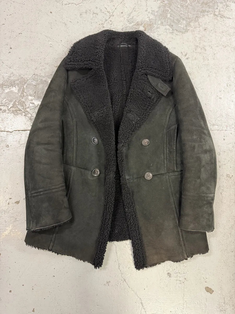 AW2004 Gucci Black Faded Shearling Leather Jacket by Tom Ford XEbbuQa 4